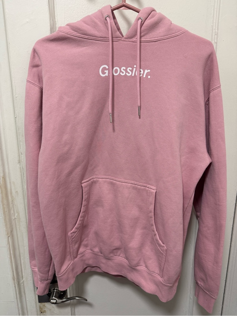 Glossier Dusty Pink Logo Hoodie